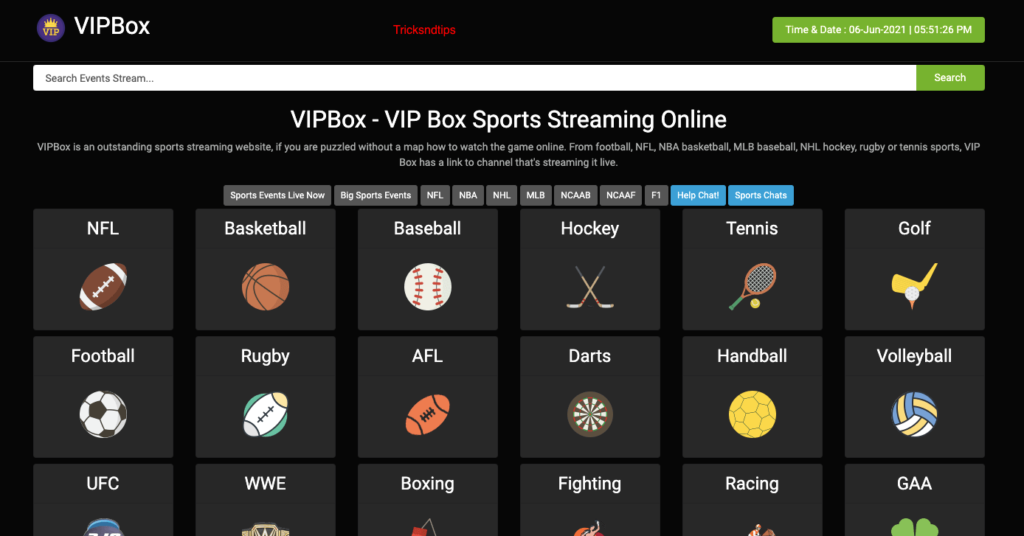 captura de pantalla de vipbox