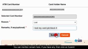How to block the SBI debit card?