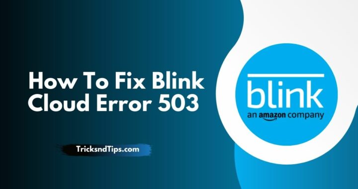 How To Fix Blink Cloud Error 503 ( Quick & Easy Method )