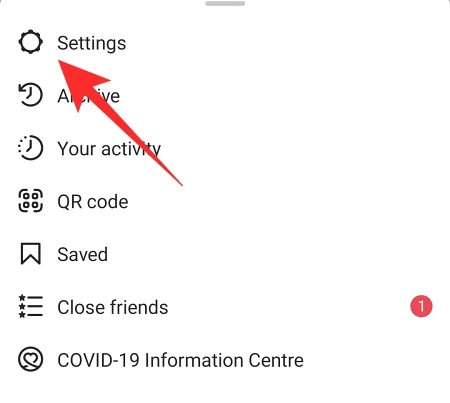 Click on the Settings at the top of the screen.