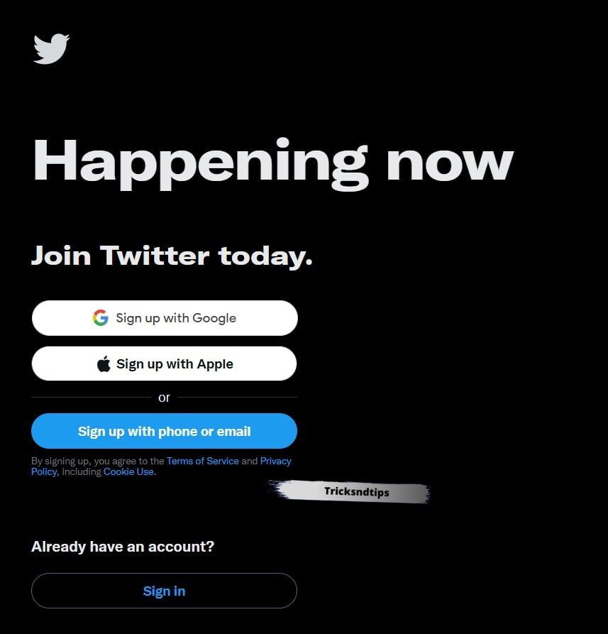 Log in to your Twitter account using your browser