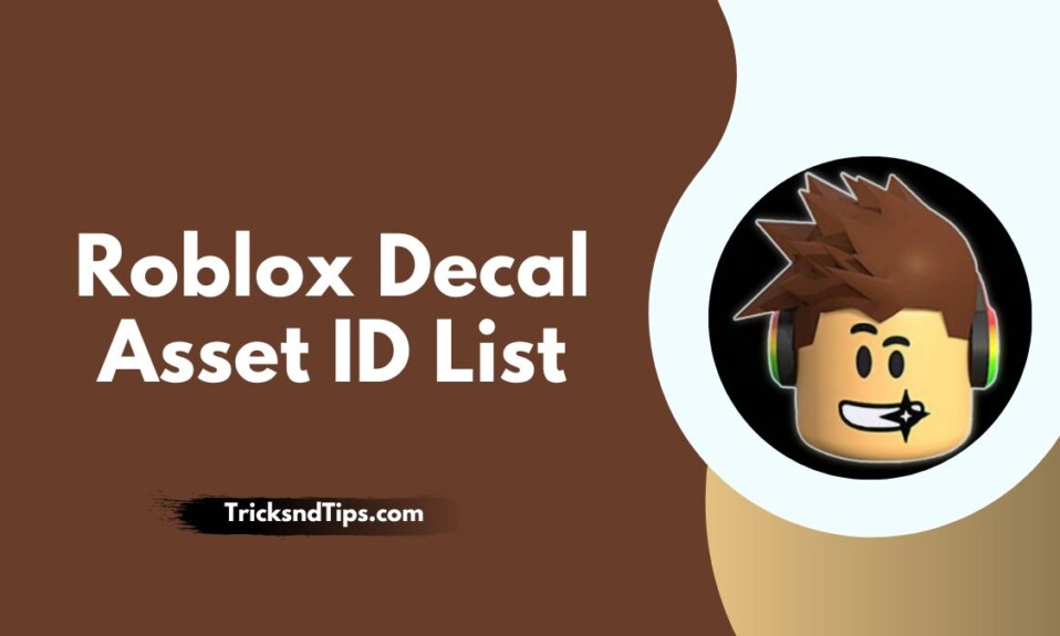 Roblox Decal Asset ID List