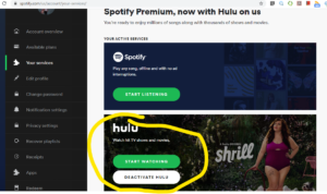 How do I apply the Spotify student discount to my Hulu account?