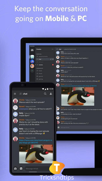 Discord Mod Apk online on an Andriod device
